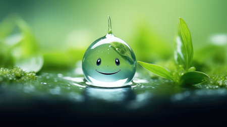 peaceful water drop characterの素材