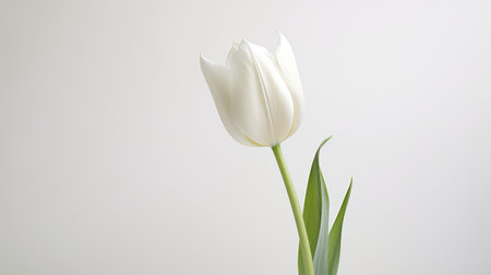 bloom tulips white backgroundの素材