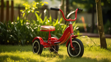 photo red tricycleの素材