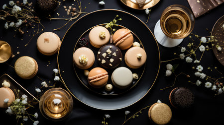 desserts gold flat layの素材