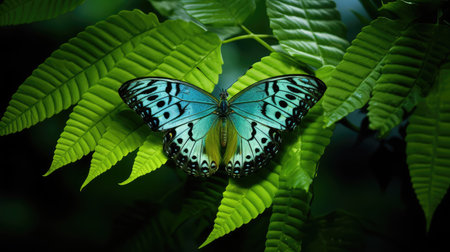 wings green butterflyの素材