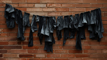 torn folded black poloの素材