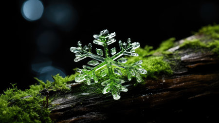 winter green snowflakesの素材