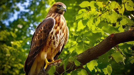 bird red tail hawkの素材