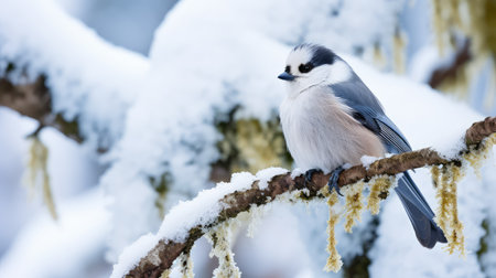 winter gray jayの素材