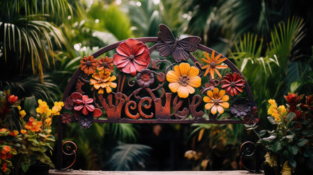 vibrant metal welcome signの素材
