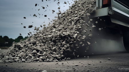 truck grey gravelの素材