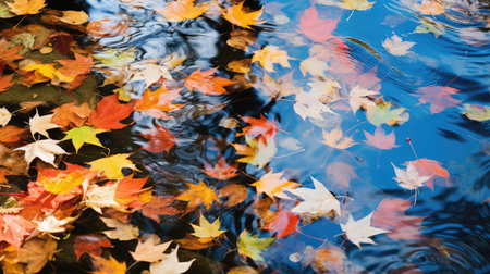 vibrant fall leaf patternの素材