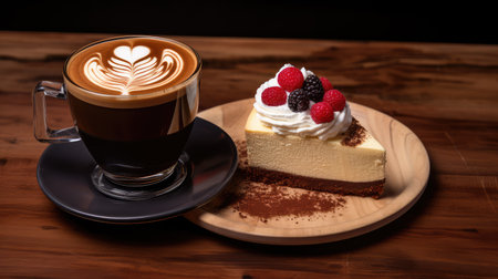 frothy coffee and cheese cakeの素材