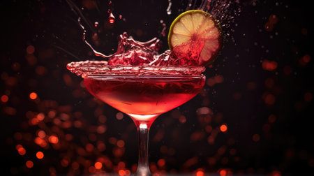 drink red margaritas illustration tequila glass, shaker liquid, bar alcohol drink red margaritasの素材