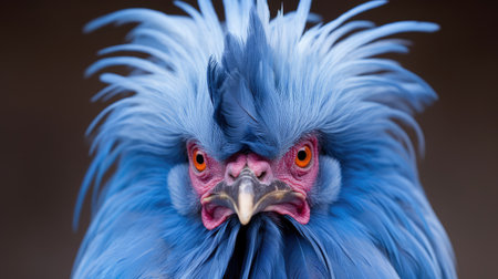 plumage blue hen chicken illustration unique coloring, close up, beautiful proud plumage blue hen chickenの素材