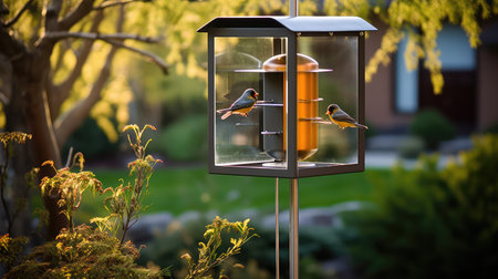 contemporary bird house illustration design pole, sleek viewing, s architecture contemporary bird houseの素材