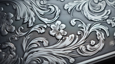 design engraved metal illustration swirls patterns, artistry etching, detail precision design engraved metalの素材