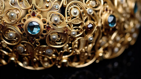 filigree gold art illustration gemstones istry, design luxury, traditional intricate filigree gold artの素材
