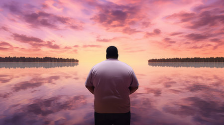 weight fat black man illustration health wellness, fitness diet, exercise lifestyle weight fat black manの素材