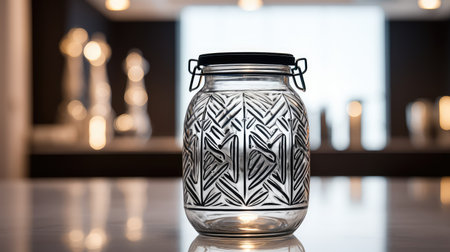 geometric glass jar hand drawn illustration shapes lines, design simple, adorn photo geometric glass jar hand drawnの素材