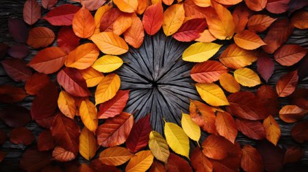 arrangement leaves in circleの素材