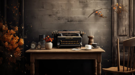 wooden office table mockupの素材