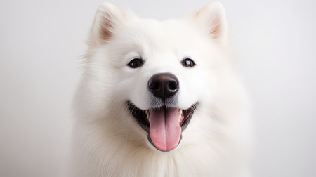 mouth smiling dog white backgroundの素材