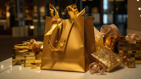 designer gold shopping bagの素材