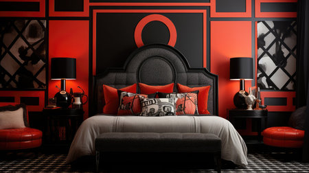 focal red and black geometricの素材