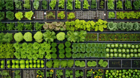 cucumbers plants top viewの素材