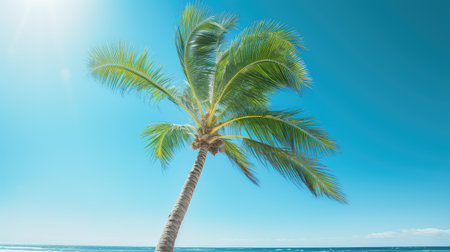 fronds sun wave palm treeの素材