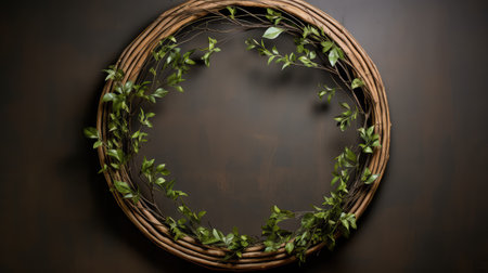 earthy circle with leavesの素材