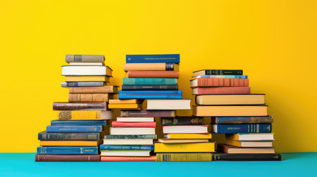 scattered books color backgroundの素材