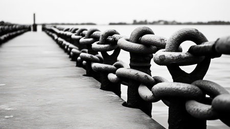 chains anchor black and whiteの素材