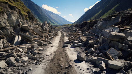 debris broken roadの素材