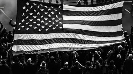 unity black and white american flagの素材