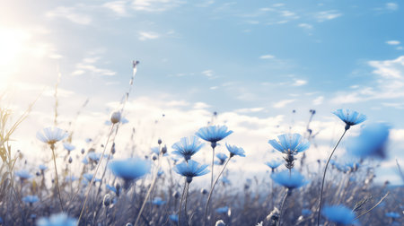 flowers light blue natureの素材