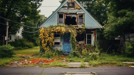 decaying run-down houseの素材