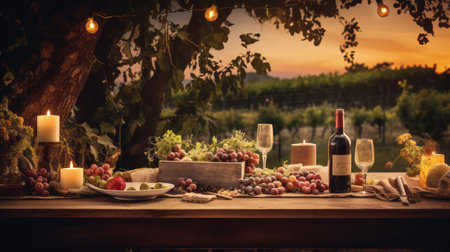 outdoor wine party invitationの素材