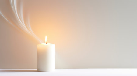 light candle on whiteの素材