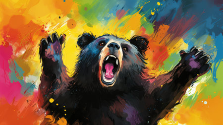 smile black bear drawingの素材