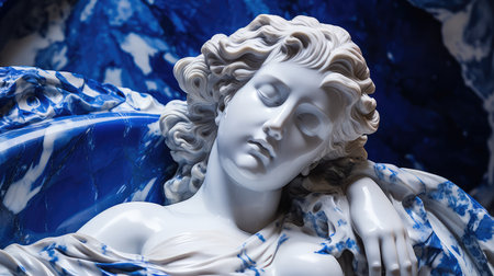 sculpture blue and white marbleの素材