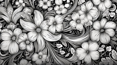 intricate black and white artの素材