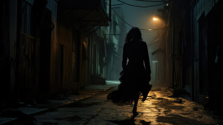 shadow mysterious black womanの素材