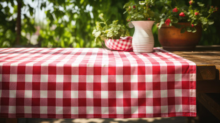 classic red checkered tableclothの素材