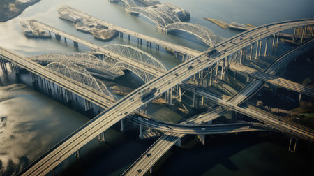 river aerial roadsの素材