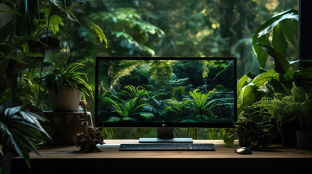 forest computer and plantsの素材