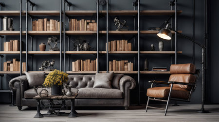 bookshelf metal and woodの素材