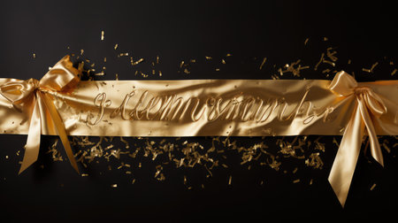 celebration gold bannerの素材