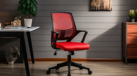 red modern office chairの写真素材