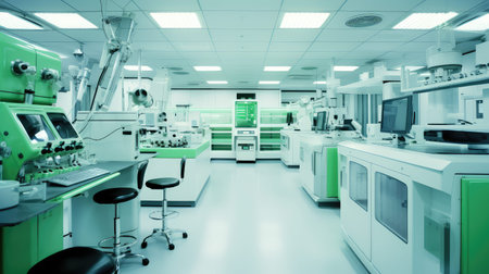 laboratory green medical backgroundの写真素材