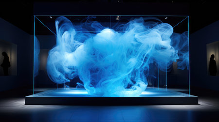 installation black and blue smokeの素材