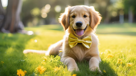 retriever yellow bowの素材