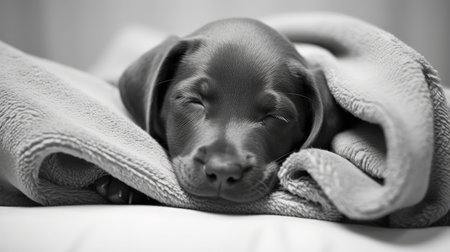 cozy puppy black and whiteの素材